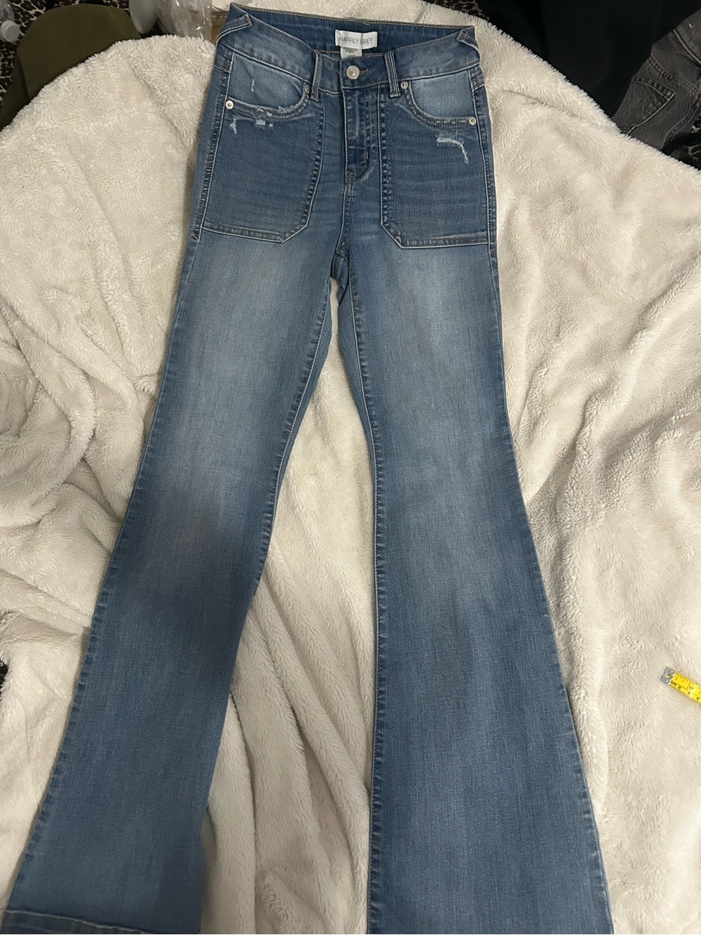 High-Rise Light Blue Flare Jeans for Women